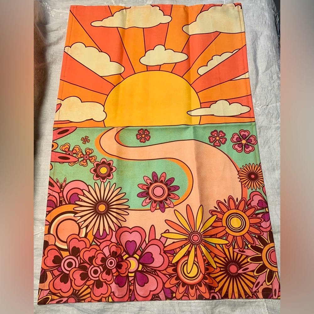 Brand new hippie sunshine tea towel - Picture 1 of 5
